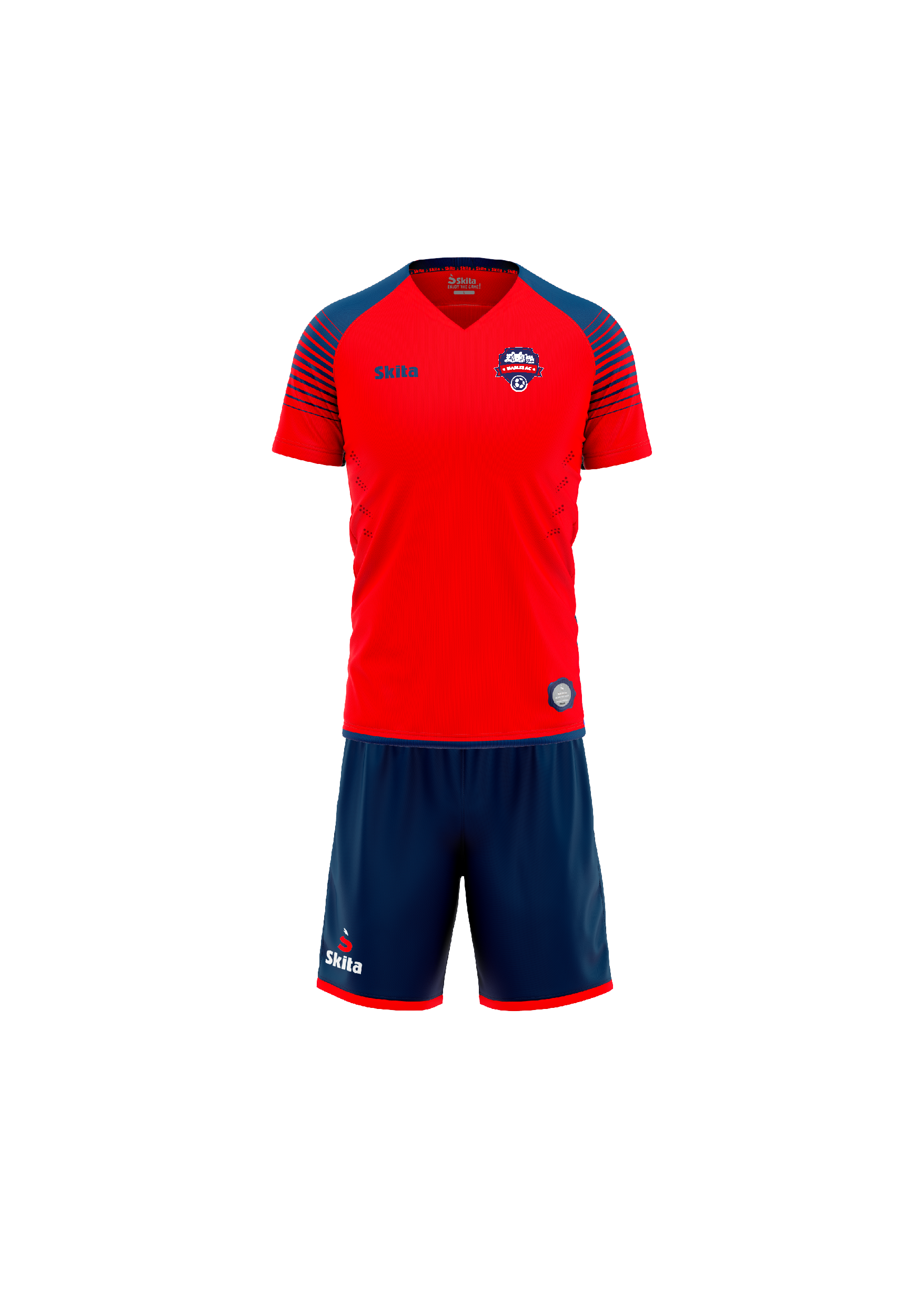 Maillot Short FARO rouge / bleu nuit  (MARLES AC)